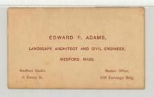 Edward P. Adams - Landscape Architect and Civil Engineer, Perkins Collection 1850 to 1900 Advertising Cards